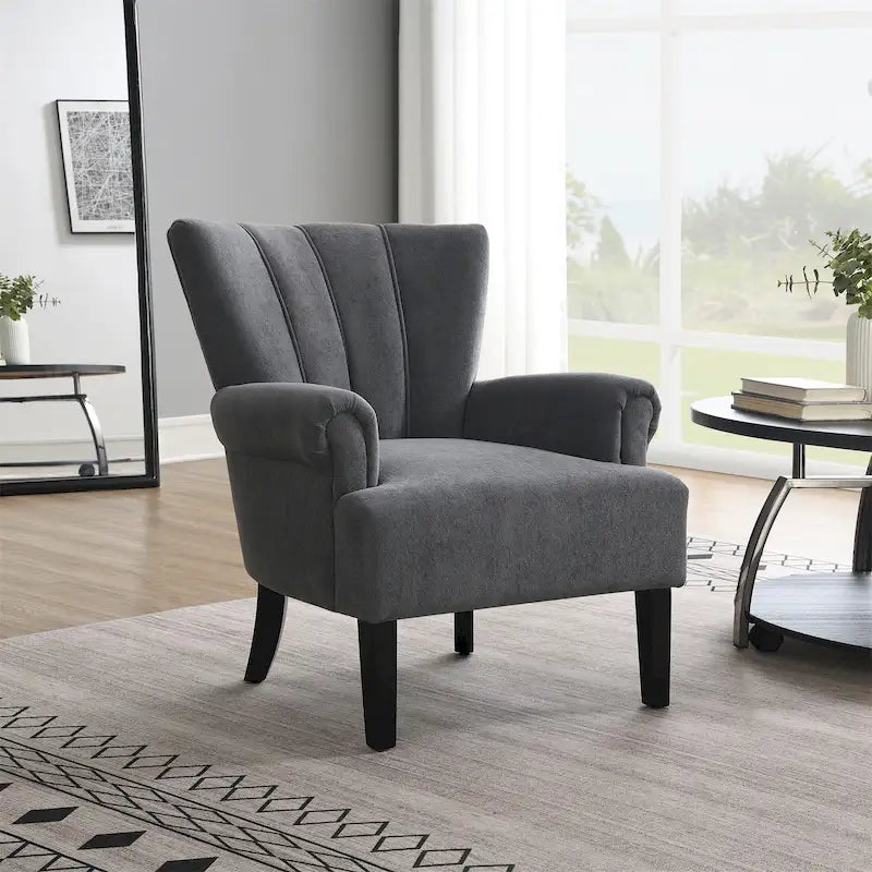 Modern Accent Upholstered Living Room Lounge Chair with Fabric Cushion