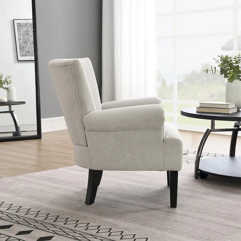 Modern Accent Upholstered Living Room Lounge Chair with Fabric Cushion