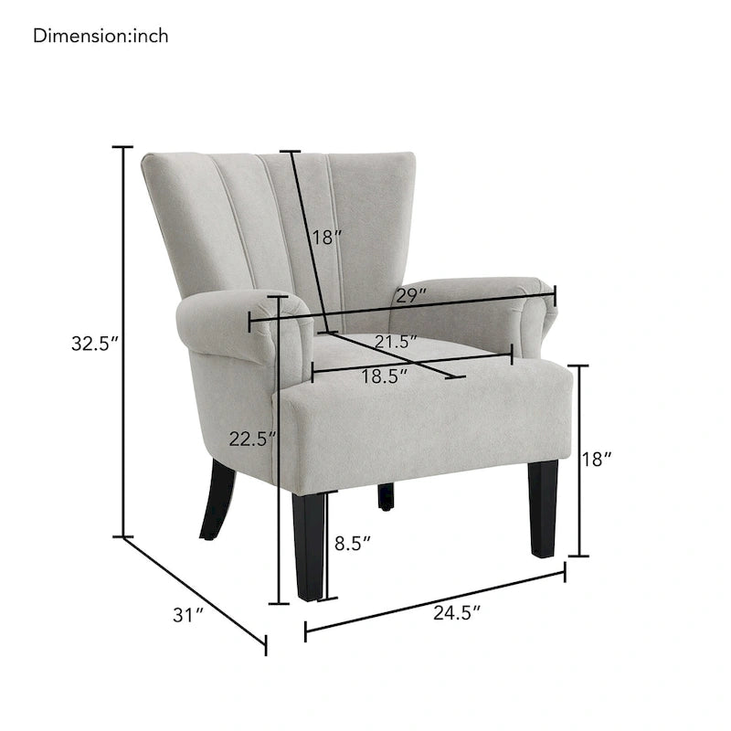Fauteuil moderne rembourré d'appoint pour salon avec coussin en tissu