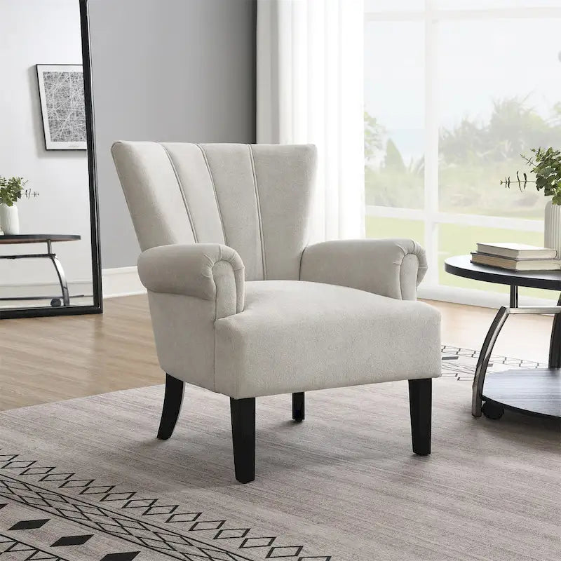 Fauteuil moderne rembourré d'appoint pour salon avec coussin en tissu