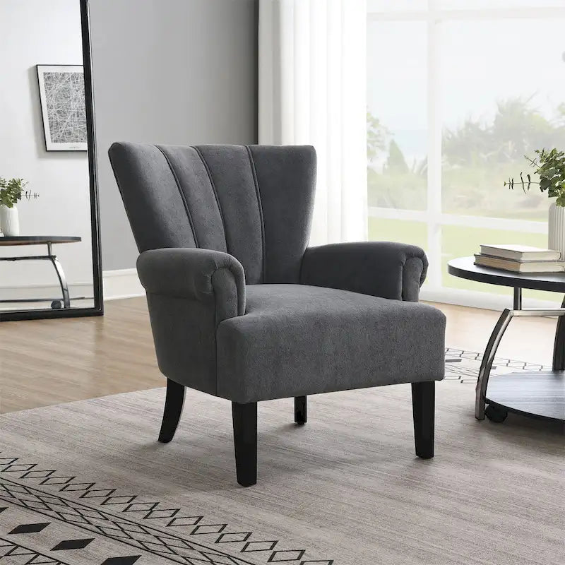 Fauteuil moderne rembourré d'appoint pour salon avec coussin en tissu