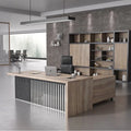 63 Inch Executive Office Desk Modern Home Office Desk with File Cabinet