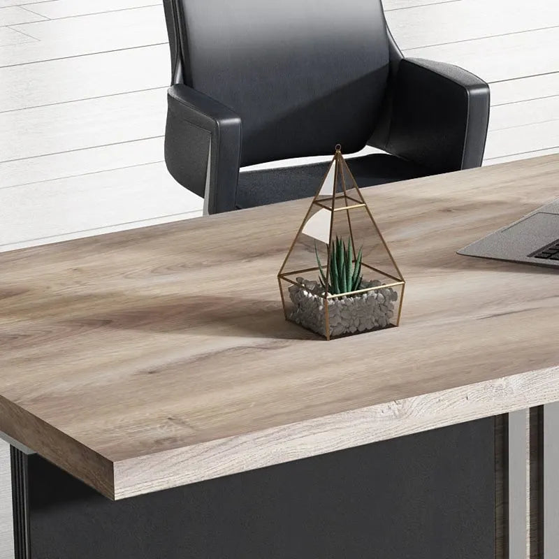 63 Inch Executive Office Desk Modern Home Office Desk with File Cabinet