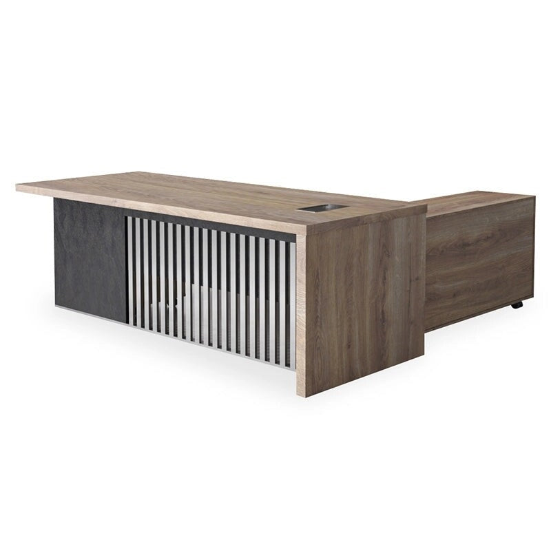 63 Inch Executive Office Desk Modern Home Office Desk with File Cabinet