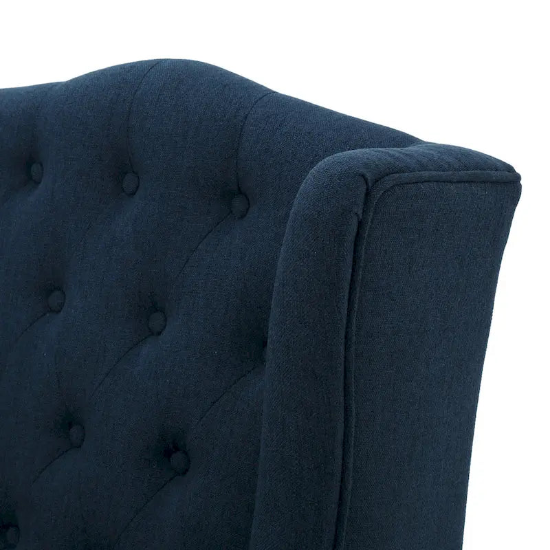 Tufted High-Back Wingback Club Chair with Button Diamond Stitching