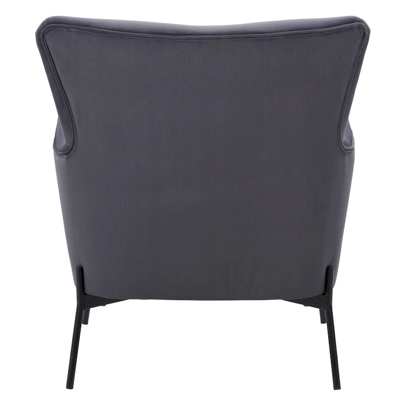 Modern Wingback Velvet Accent Chair with Metal Legs
