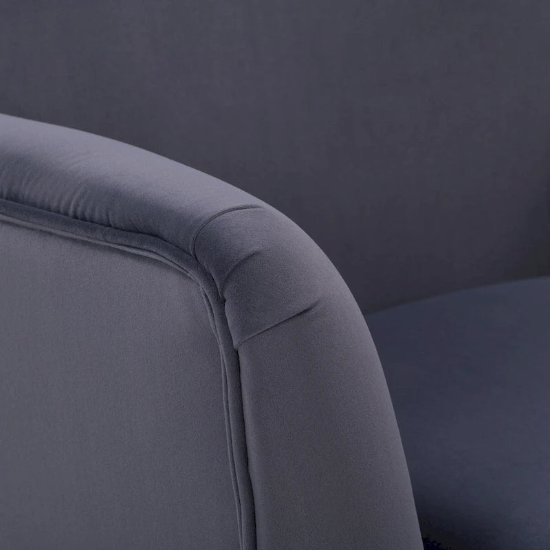 Modern Wingback Velvet Accent Chair with Metal Legs