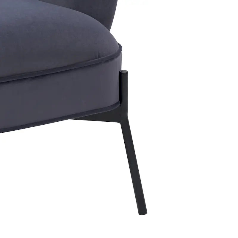 Modern Wingback Velvet Accent Chair with Metal Legs