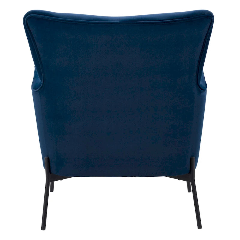 Modern Wingback Velvet Accent Chair with Metal Legs