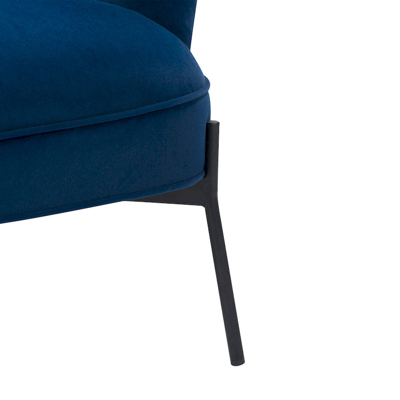 Modern Wingback Velvet Accent Chair with Metal Legs