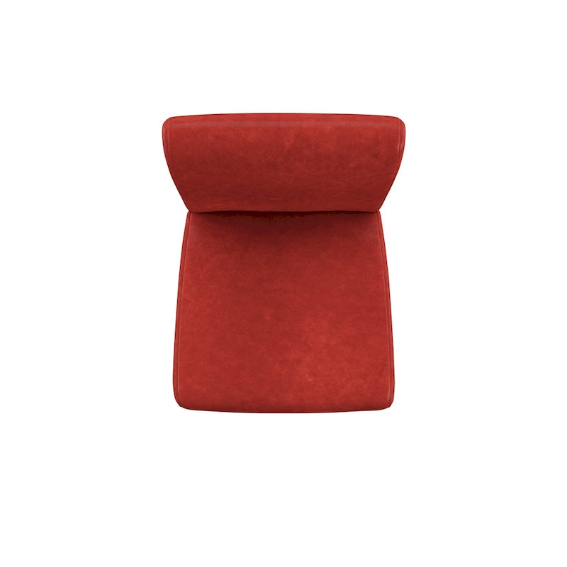 Red Faux Leather High Back Tufted Counter Bar Stools Set of 2