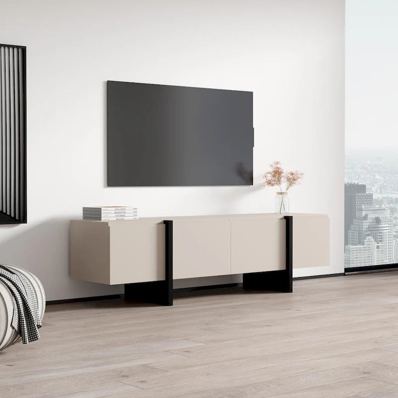 Modern Matte TV Stand Entertainment Center for TVs up to 80 Inches