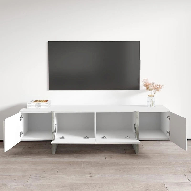 Modern, matt TV-állvány és szórakoztatóközpont legfeljebb 80 hüvelykes TV-khez
