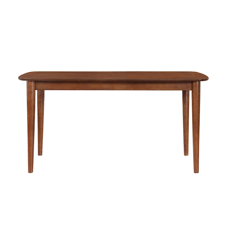 59-inch Rectangular Leg Dining Table Walnut Finish Transitional Style
