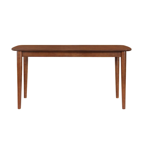 59-inch Rectangular Leg Dining Table Walnut Finish Transitional Style