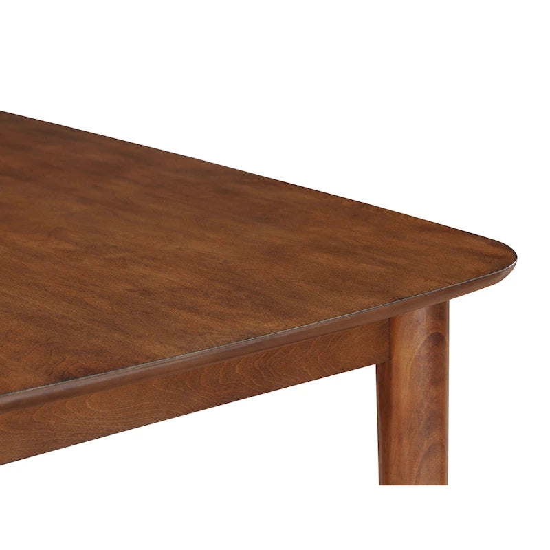 59-inch Rectangular Leg Dining Table Walnut Finish Transitional Style
