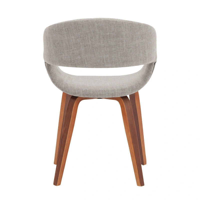 Mid-century Style Dining Chair With Fabric Upholstery