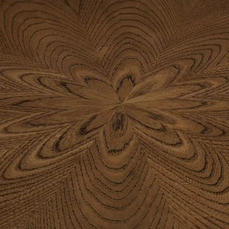 Mid-Century Dark Walnut Finish Round Dining Table with X-Base