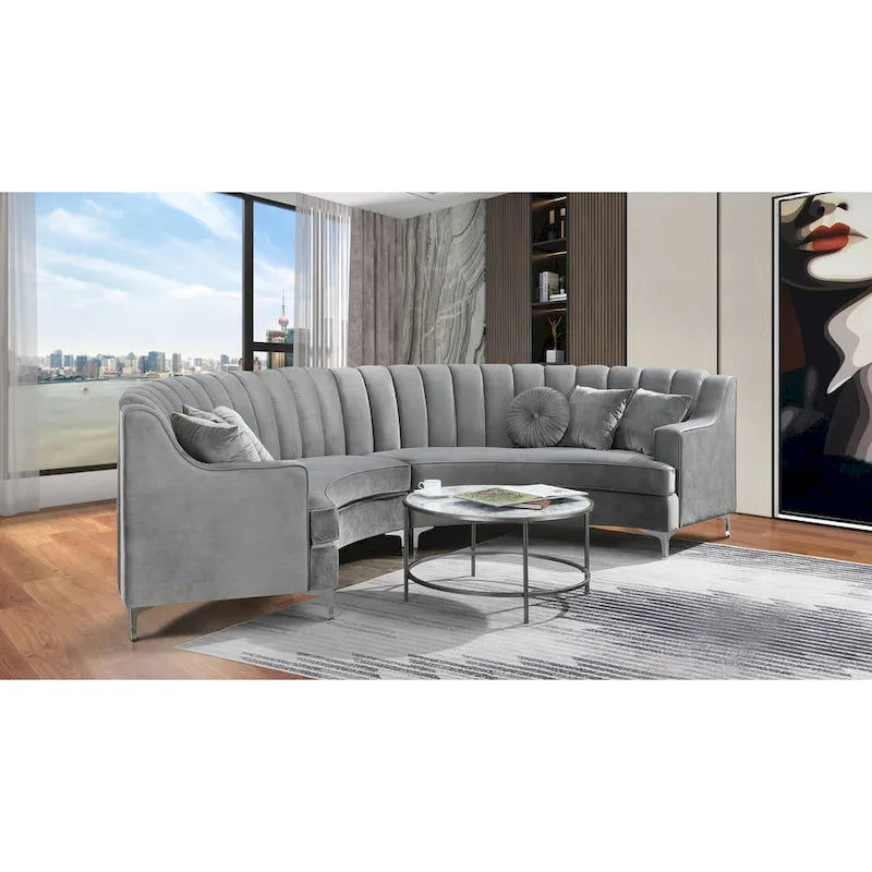 Modernes gebogenes Sofa aus Samtstoff für das Wohnzimmer