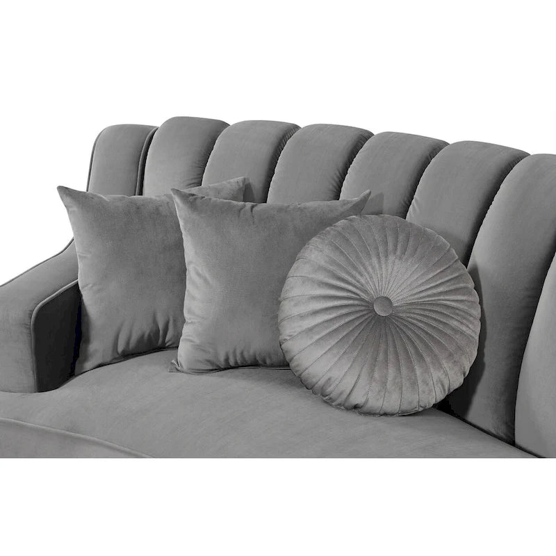 Modernes gebogenes Sofa aus Samtstoff für das Wohnzimmer