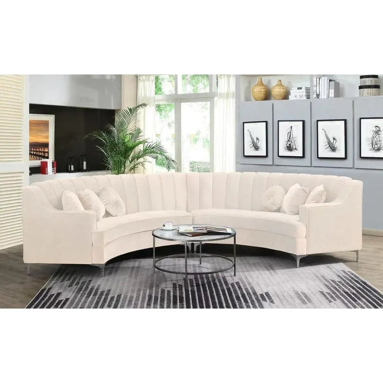 Modernes gebogenes Sofa aus Samtstoff für das Wohnzimmer