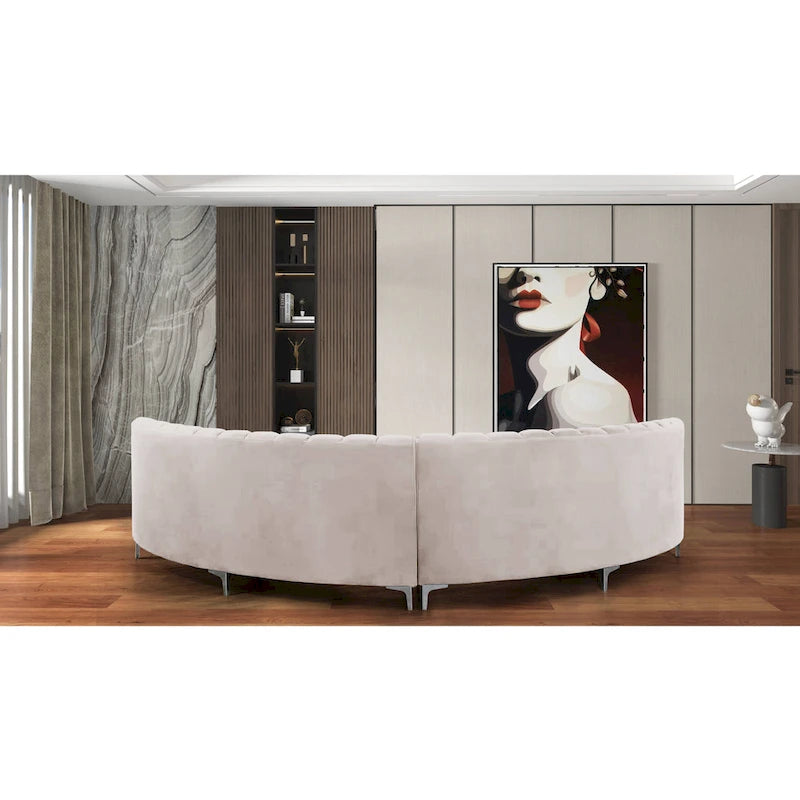 Modernes gebogenes Sofa aus Samtstoff für das Wohnzimmer