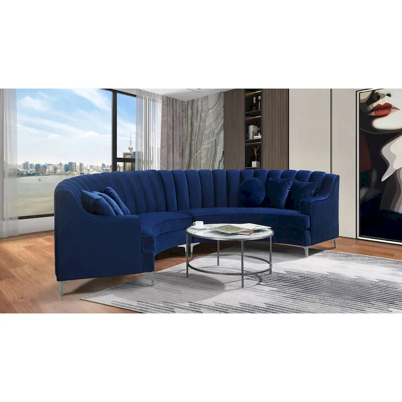 Modernes gebogenes Sofa aus Samtstoff für das Wohnzimmer