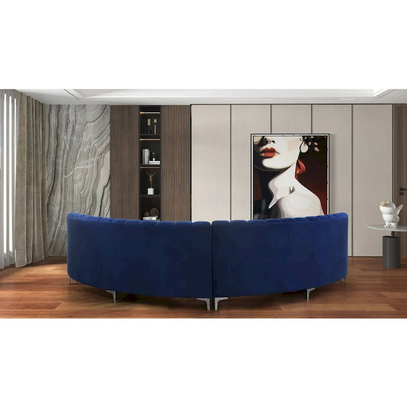 Modernes gebogenes Sofa aus Samtstoff für das Wohnzimmer