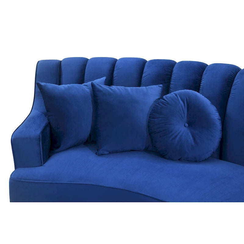 Modernes gebogenes Sofa aus Samtstoff für das Wohnzimmer