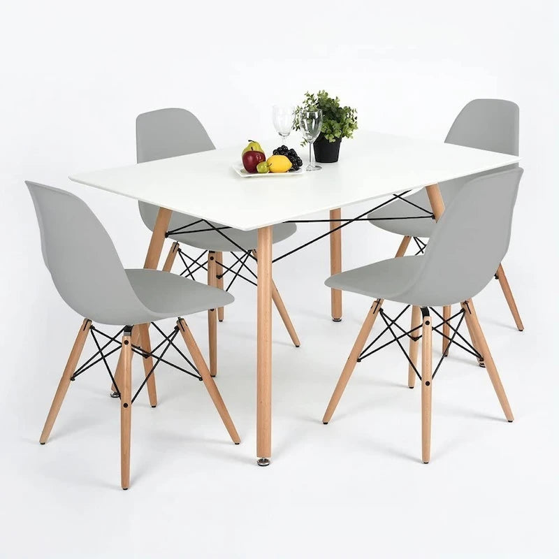 Modern Dining Chairs Set of 4, Ergonomic Curved Seat Design