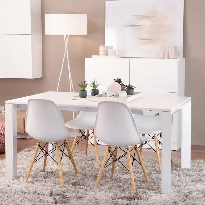Modern Dining Chairs Set of 4, Ergonomic Curved Seat Design