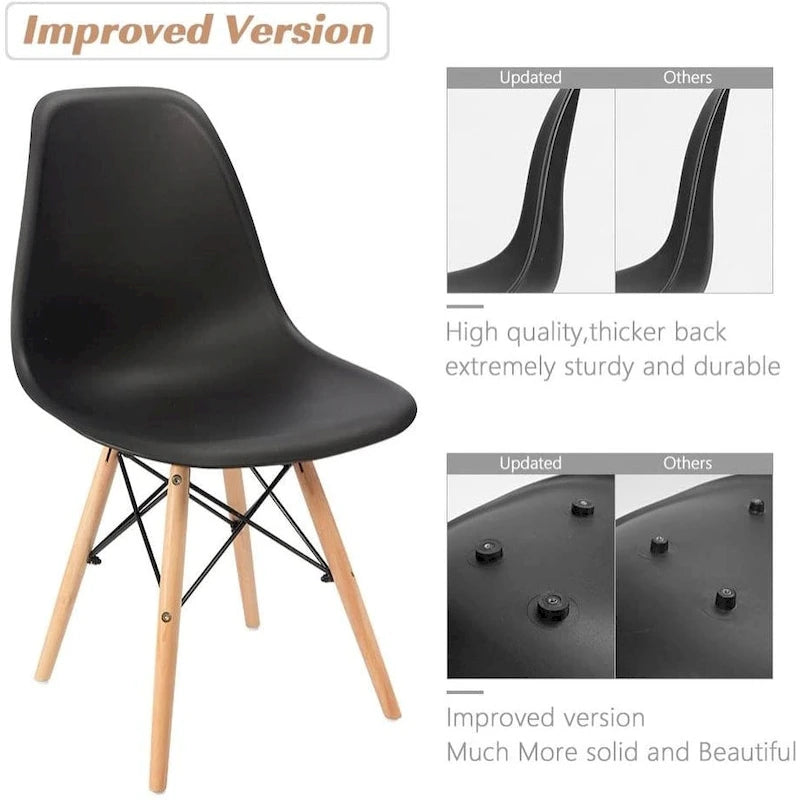Modern Dining Chairs Set of 4, Ergonomic Curved Seat Design