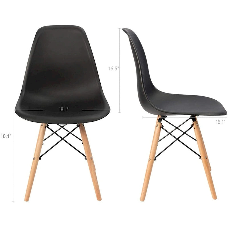 Modern Dining Chairs Set of 4, Ergonomic Curved Seat Design