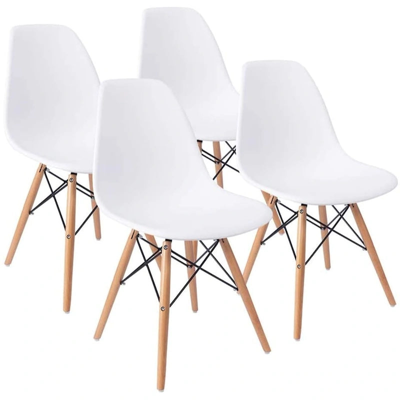 Modern Dining Chairs Set of 4, Ergonomic Curved Seat Design