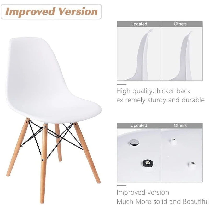 Modern Dining Chairs Set of 4, Ergonomic Curved Seat Design