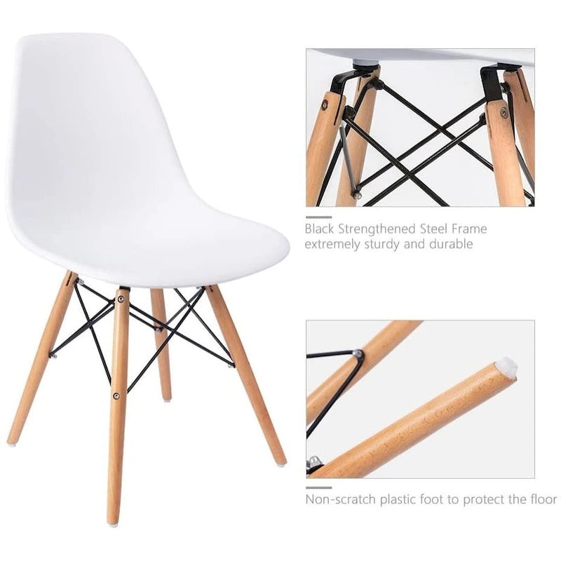 Modern Dining Chairs Set of 4, Ergonomic Curved Seat Design