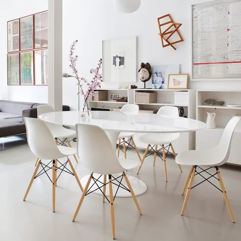 Modern Dining Chairs Set of 4, Ergonomic Curved Seat Design