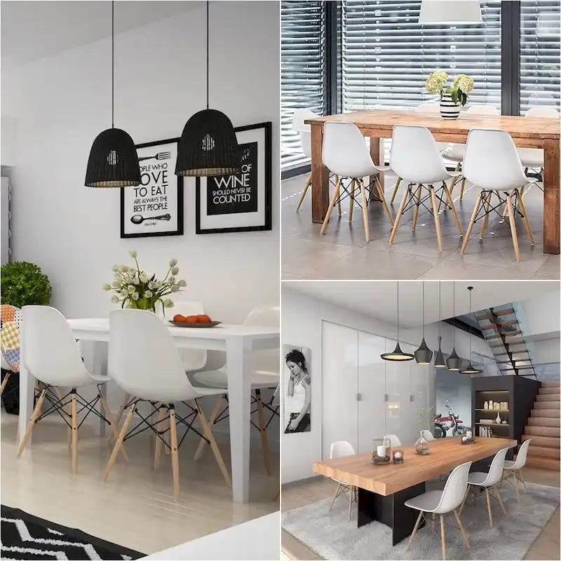 Modern Dining Chairs Set of 4, Ergonomic Curved Seat Design