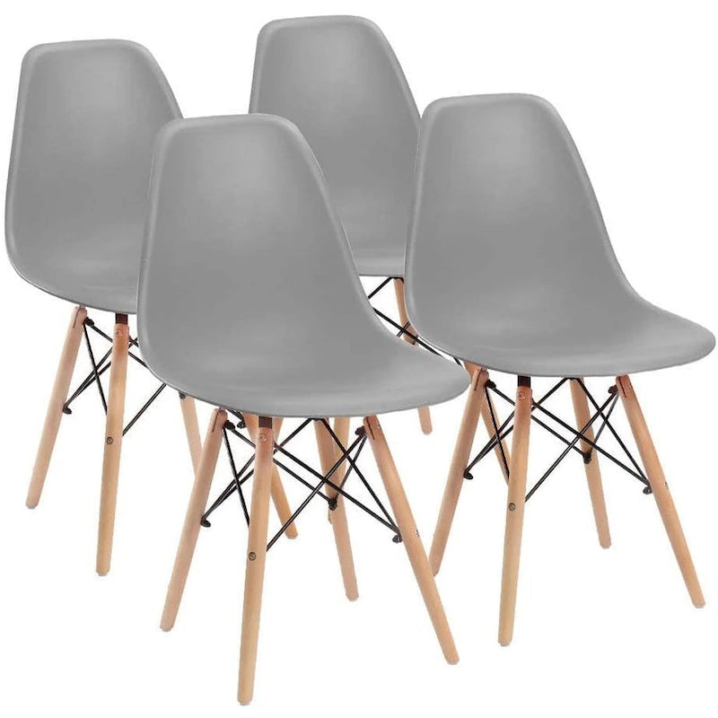 Modern Dining Chairs Set of 4, Ergonomic Curved Seat Design