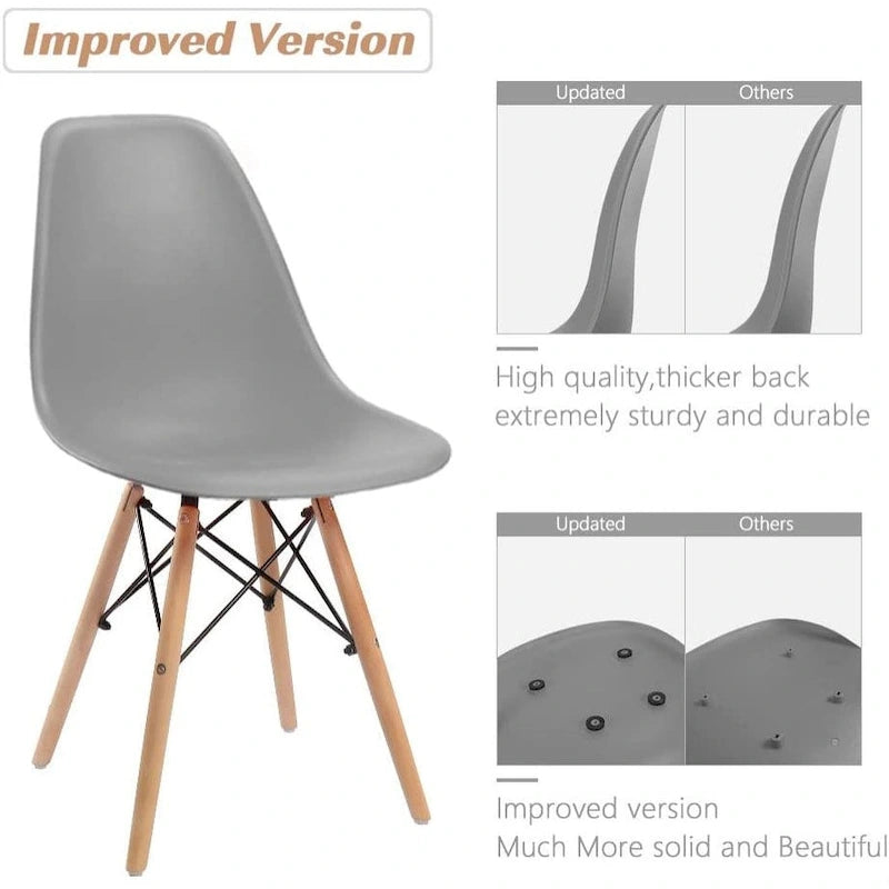 Modern Dining Chairs Set of 4, Ergonomic Curved Seat Design