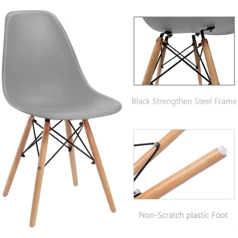 Modern Dining Chairs Set of 4, Ergonomic Curved Seat Design
