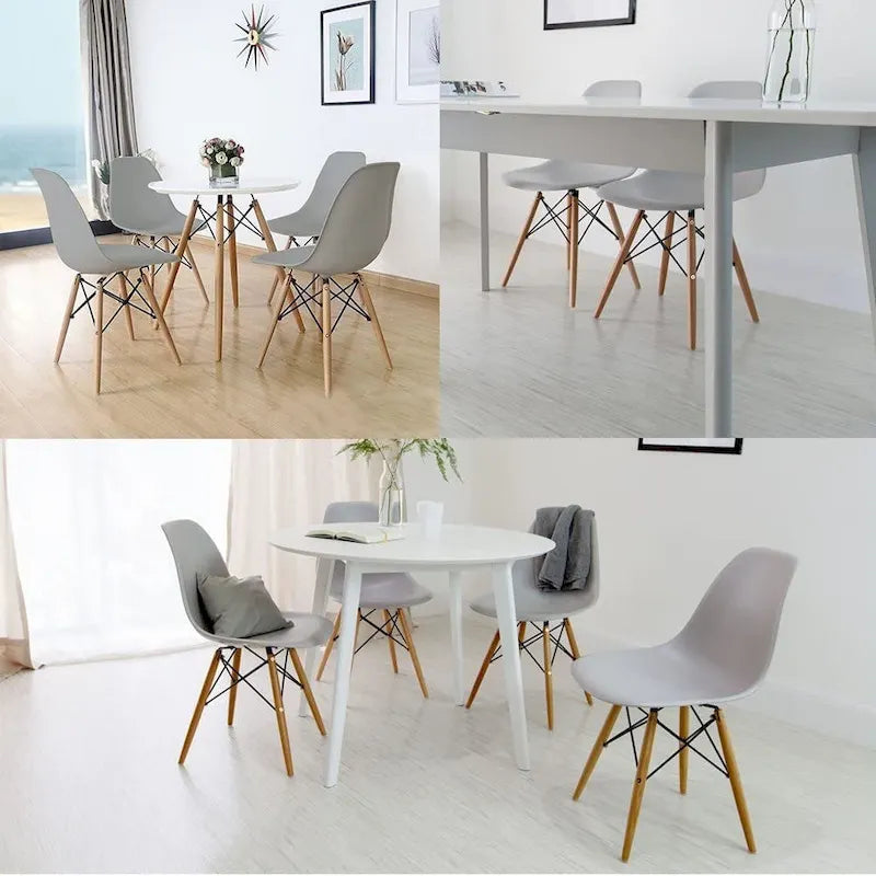 Modern Dining Chairs Set of 4, Ergonomic Curved Seat Design