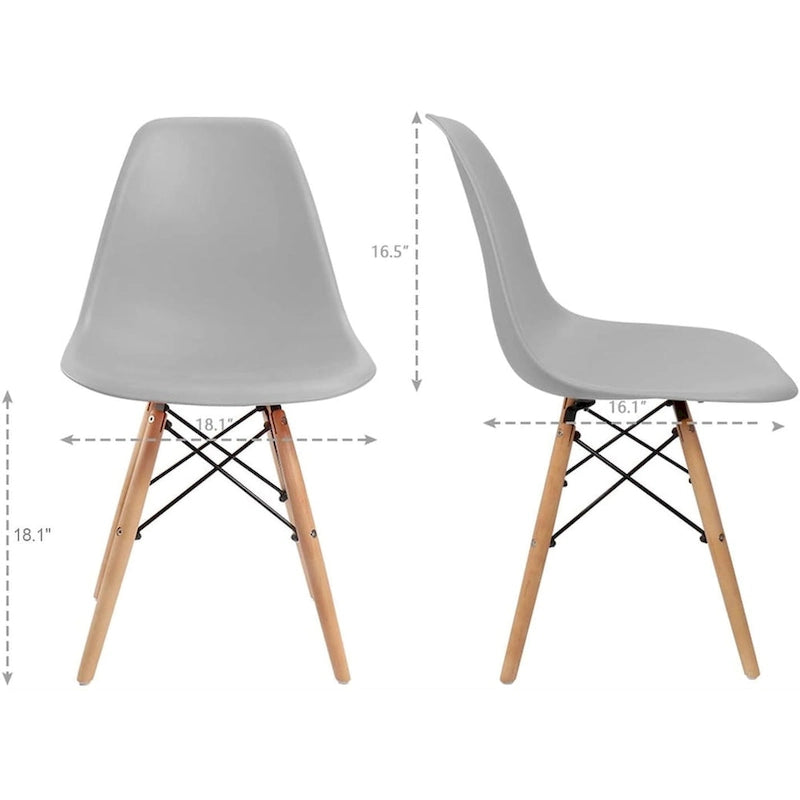 Modern Dining Chairs Set of 4, Ergonomic Curved Seat Design