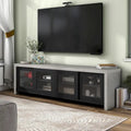 Multifunctioneel modern tv-meubel van 71 inch met glazen schuifdeuren en opbergruimte