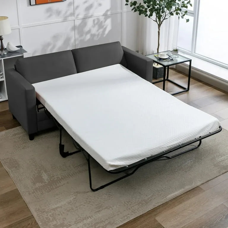 Rozkładana sofa z funkcją spania, nowoczesna, przekształcana w łóżko 2 w 1, z materacem, futon