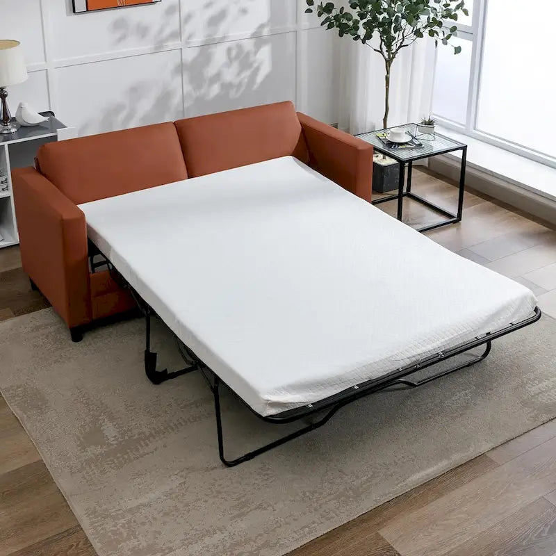 Rozkładana sofa z funkcją spania, nowoczesna, przekształcana w łóżko 2 w 1, z materacem, futon