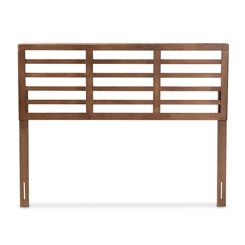 Mid-Century Walnut Wood Open Slat Headboard