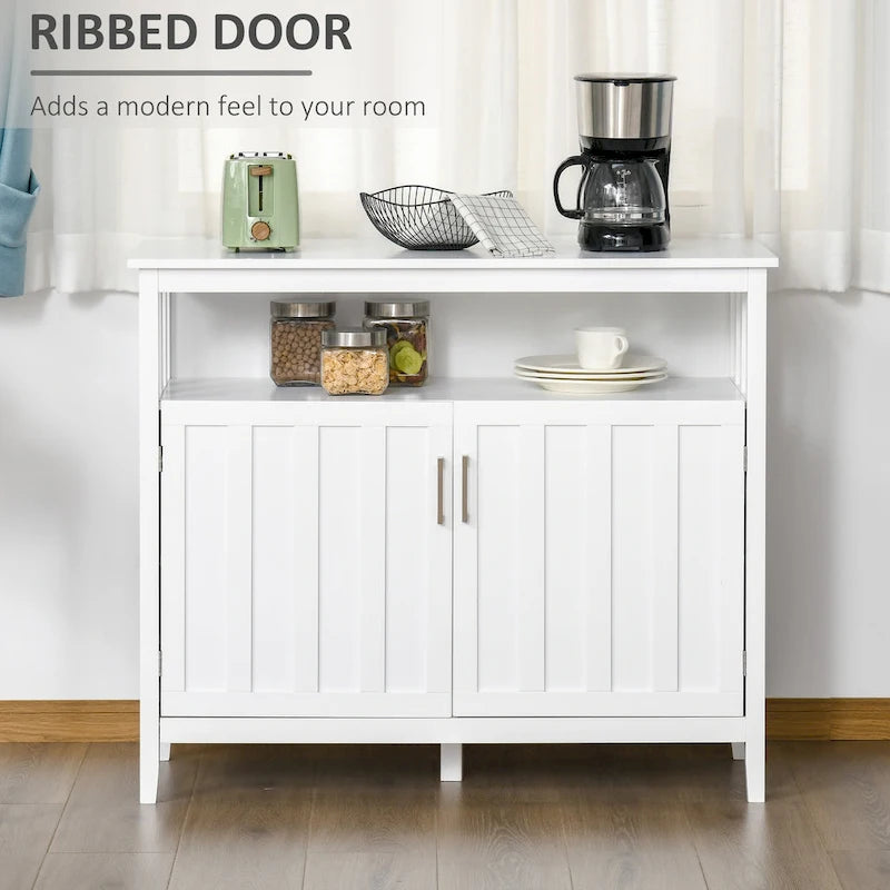 Credenza buffet con 2 ante, mobile contenitore da cucina con ripiani regolabili per cucina e sala da pranzo