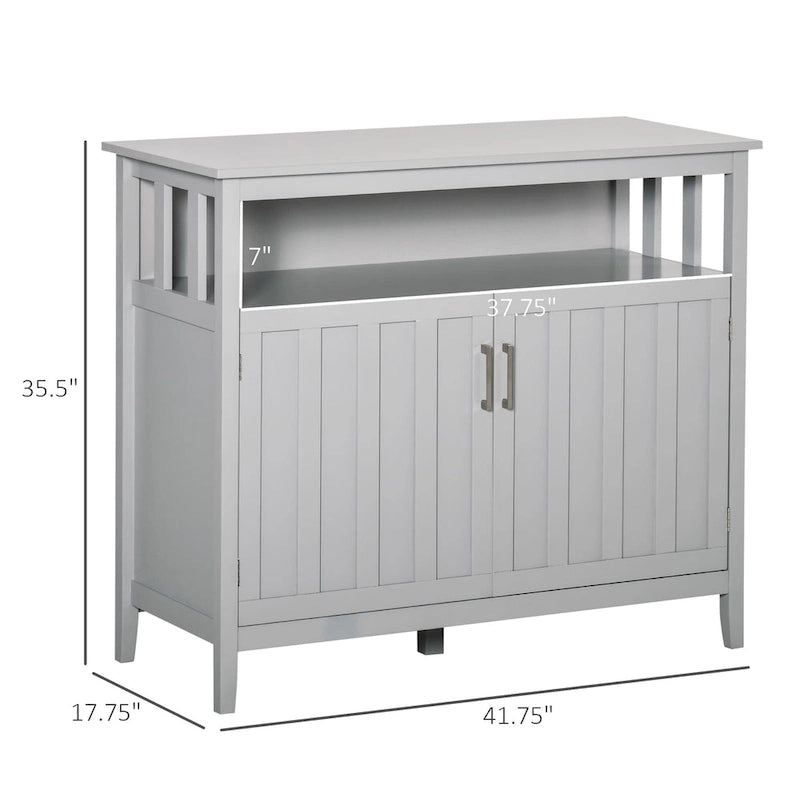 Credenza buffet con 2 ante, mobile contenitore da cucina con ripiani regolabili per cucina e sala da pranzo