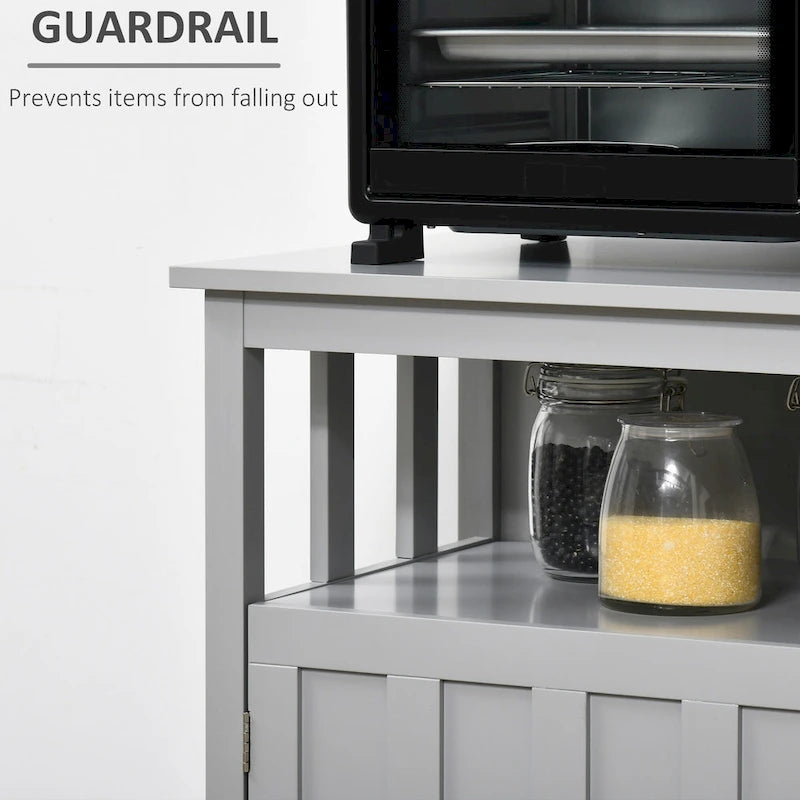 Credenza buffet con 2 ante, mobile contenitore da cucina con ripiani regolabili per cucina e sala da pranzo